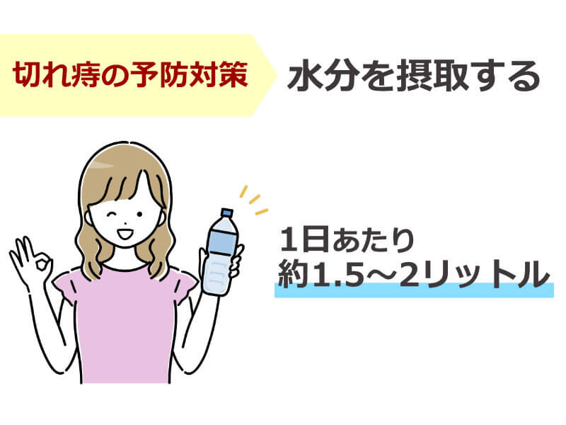 切れ痔の予防対策,水分を摂取する