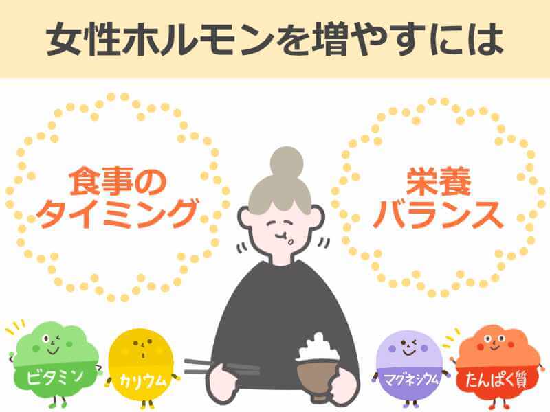 女性ホルモンを増やす方法,バランスの取れた食事