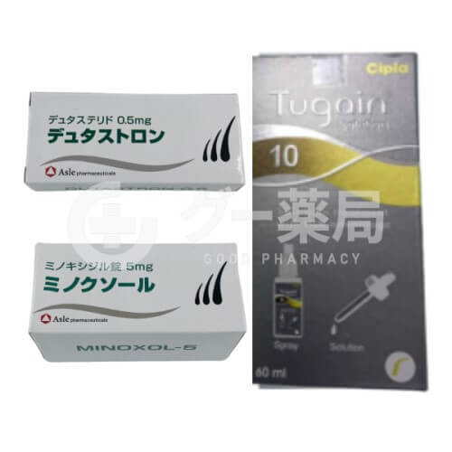 デュタストロン90錠＋ツゲイン3本＋ミノクソール（内服薬）100錠セット