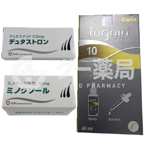 デュタストロン90錠＋ツゲイン3本＋ミノクソール（内服薬）100錠セット