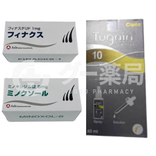 フィナクス100錠＋ツゲイン3本＋ ミノクソール（内服薬）100錠セット